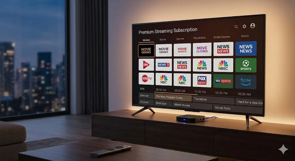 subscrição de iptv, serviço de transmissão premium, serviço de televisão digital, fornecedor de iptv 2026, canais de TV em direto online.